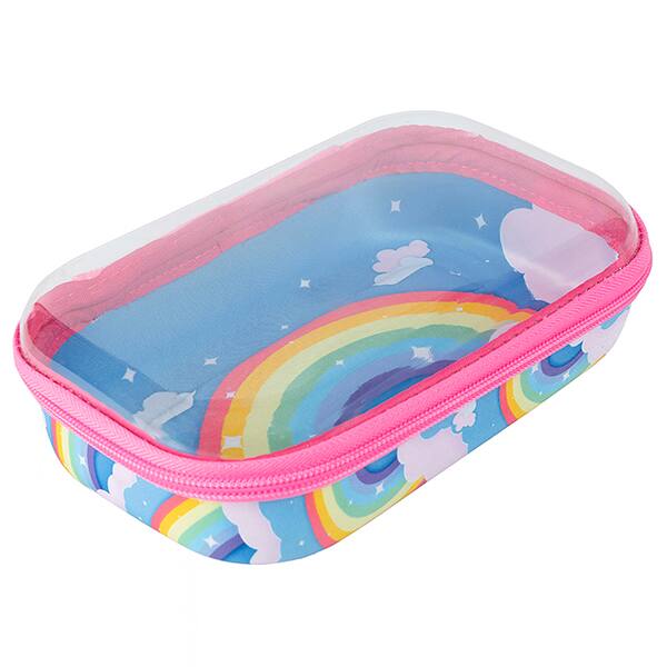 Estojo escolar EVA Clear Top, Arco-íris, CTSB-2, Zipit - PT 1 UN