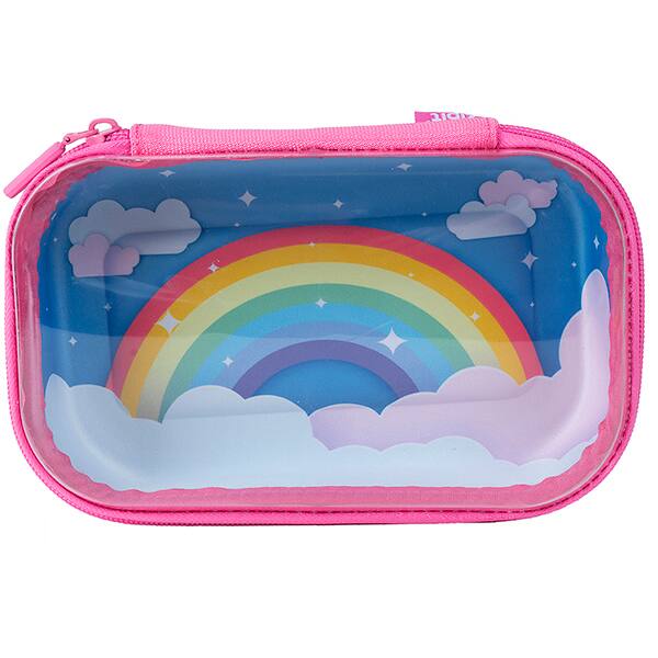 Estojo escolar EVA Clear Top, Arco-íris, CTSB-2, Zipit - PT 1 UN