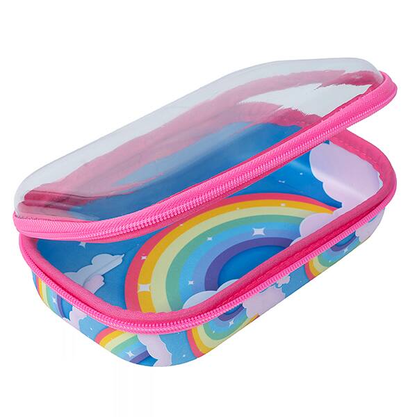 Estojo escolar EVA Clear Top, Arco-íris, CTSB-2, Zipit - PT 1 UN