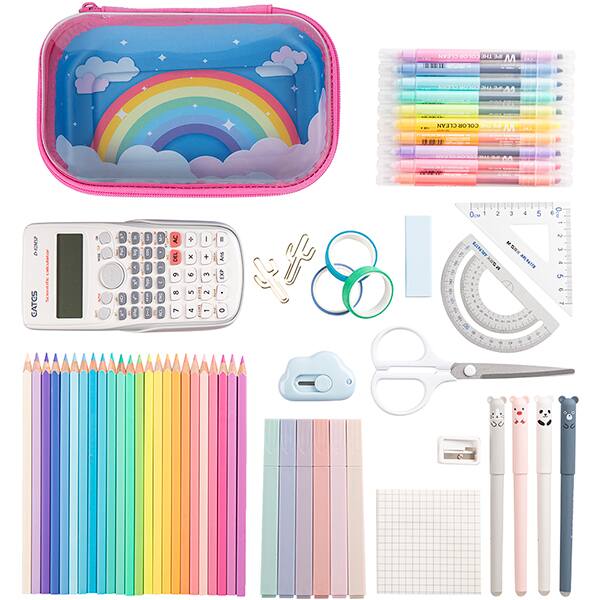 Estojo escolar EVA Clear Top, Arco-íris, CTSB-2, Zipit - PT 1 UN