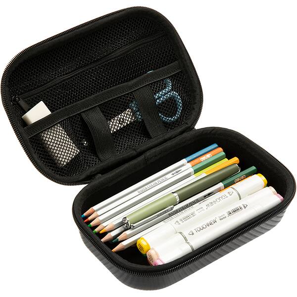 Estojo escolar EVA Clear Top, Carbon, Preto, CB-D1, Zipit - PT 1 UN