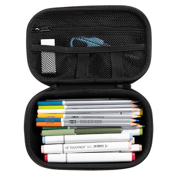 Estojo escolar EVA Clear Top, Carbon, Preto, CB-D1, Zipit - PT 1 UN