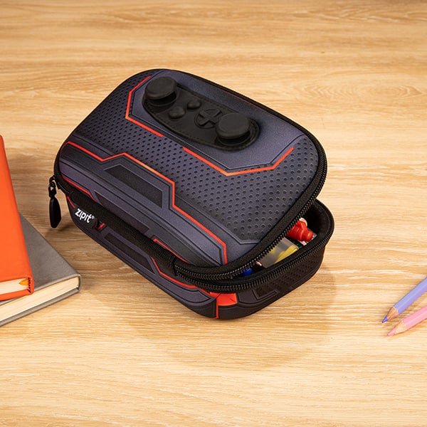 Estojo escolar EVA, Controle Joystick, Preto com Vermelho, Z23000076, Zipit - PT 1 UN