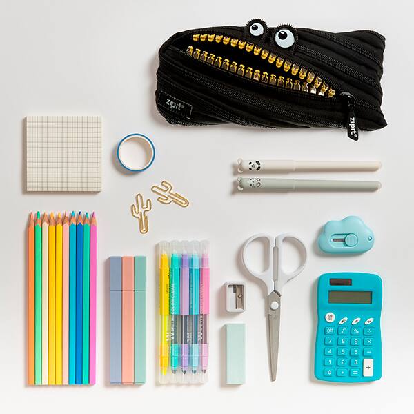 Estojo escolar PVC, Grillz Monstro, Preto, ZTM-GR-MB, Zipit - PT 1 UN