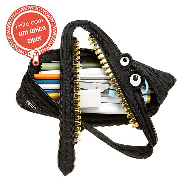 Estojo escolar PVC, Grillz Monstro, Preto, ZTM-GR-MB, Zipit - PT 1 UN