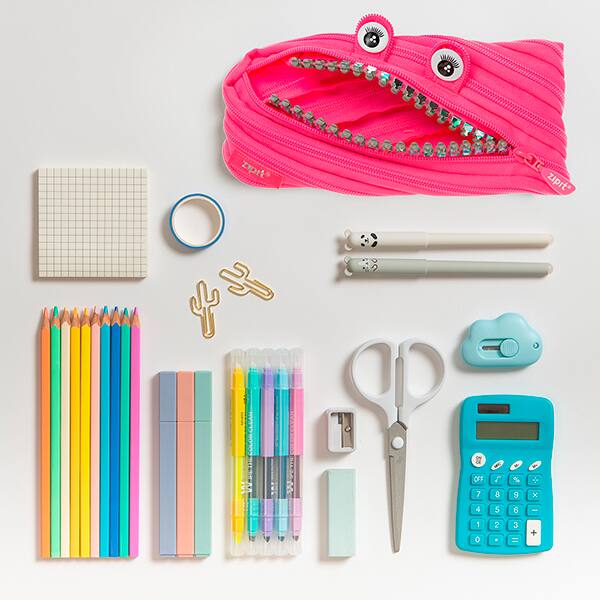 Estojo escolar PVC, Grillz Monstro, Rosa, ZTM-GR-DY, Zipit - PT 1 UN