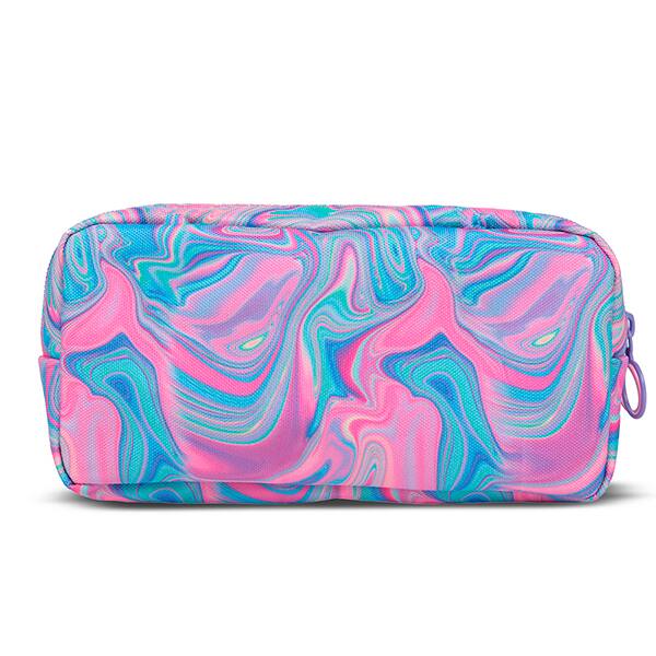 Estojo escolar em PVC, Half & Half Brilho de Petróleo, HNHPS-6, Zipit - PT 1 UN