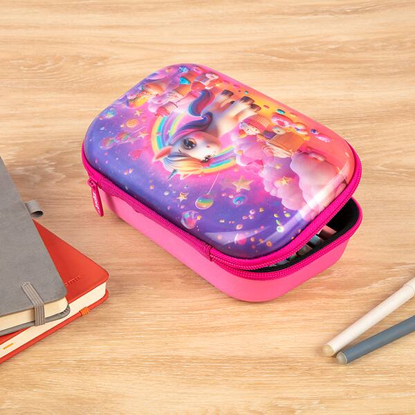Estojo escolar EVA , Unicórnio nas Nuvens, Rosa, Z24000049, Zipit - PT 1 UN