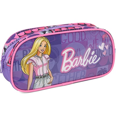 Estojo Escolar Barbie Mattel em Poliéster Luxcel - PT 1 UN