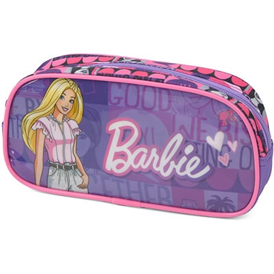 Estojo Escolar Barbie Mattel em Poliéster Luxcel - PT 1 UN