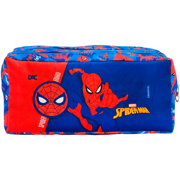Estojo escolar duplo em poliéster, Homem Aranha, 5428, DAC - PT 1 UN