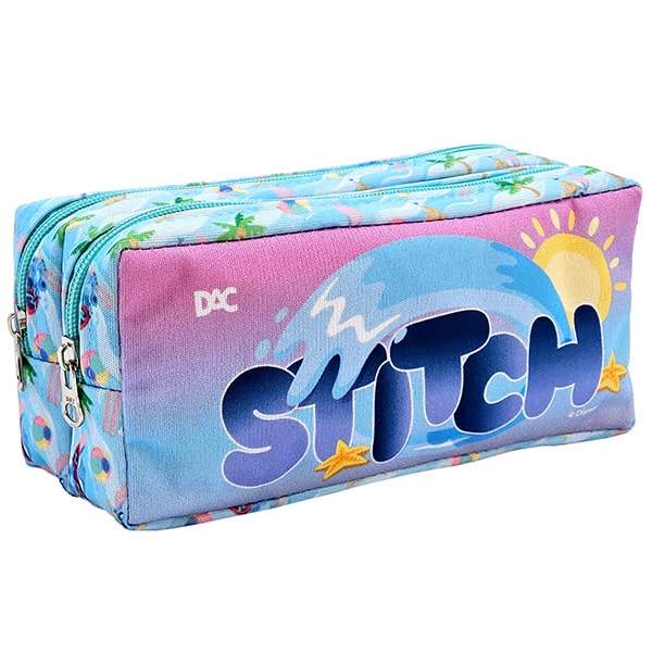 Estojo escolar duplo em poliéster, Stitch, 5458, DAC - PT 1 UN