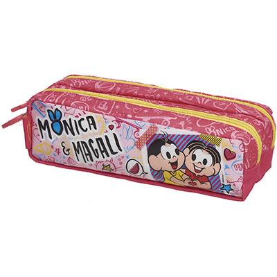 Estojo escolar poliéster duplo Mônica e Magali BFF 973J17 Pacific PT 1 UN