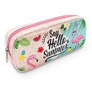 Estojo Escolar Cetim Tendency Flamingo, PP9775, Spiral - PT 1 UN