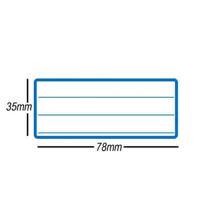 Etiqueta adesiva escolar 35x78mm c/ pauta c/ tarja azul OP3578 Pimaco PT 15 UN