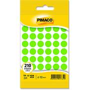 Etiqueta adesiva para codificação, 12mm, Verde neon, 970844, Pimaco - PT 210 UN