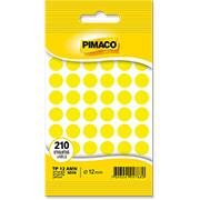 Etiqueta adesiva para codificação, 12mm, Amarelo neon, 970848, Pimaco - PT 210 UN