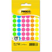 Etiqueta adesiva para codificação, 12mm, Neon, 970849, Pimaco - PT 210 UN