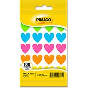 Etiqueta adesiva para codificação, 18mm, Coração Neon, 970851, Pimaco - PT 100 UN