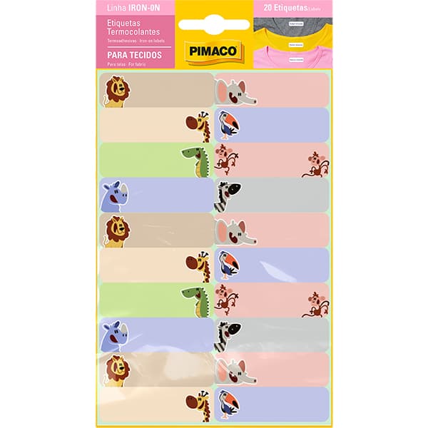 Etiqueta adesiva para roupas termocolante, Baby bichos, Pimaco - BT 20 UN
