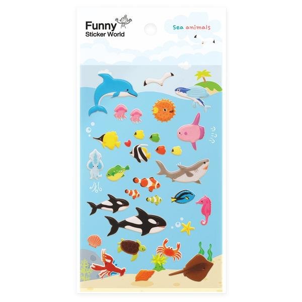 Adesivo Stick Sea Animals, 15S-C511.4, Funny Sticker - PT 1 UN