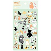Adesivo Stick Puffy, Life style gatos 2, 1 cartela com 42 adesivos, Funny Sticker - PT 1 UN Adesivo Stick Puffy, Life style gatos 2, 1 cartela com 42 adesivos, Funny Sticker - PT 1 UN