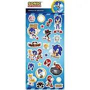 Adesivo Sonic, Puffy em PVC, cartela com 23 Adesivos, Spiral - PT 1 UN Adesivo Sonic, Puffy em PVC, cartela com 23 Adesivos, Spiral - PT 1 UN
