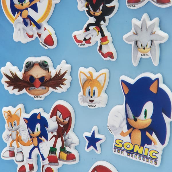 Adesivo Sonic, Puffy em PVC, cartela com 23 Adesivos, Spiral - PT 1 UN Adesivo Sonic, Puffy em PVC, cartela com 23 Adesivos, Spiral - PT 1 UN