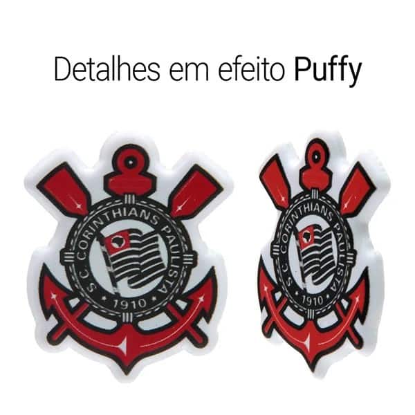 Adesivo Corinthians, Puffy em PVC, cartela com 25 Adesivos, Spiral - PT 1 UN Adesivo Corinthians, Puffy em PVC, cartela com 25 Adesivos, Spiral - PT 1 UN