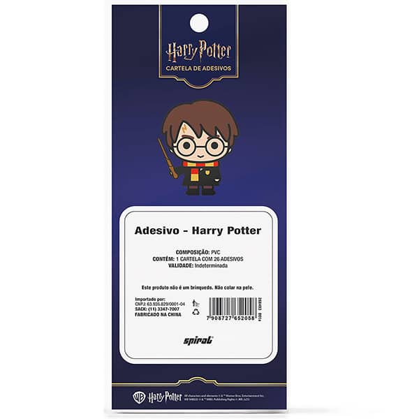 Adesivo Harry Potter Charms, Puffy em PVC, cartela com 26 Adesivos, Spiral - PT 1 UN Adesivo Harry Potter Charms, Puffy em PVC, cartela com 26 Adesivos, Spiral - PT 1 UN