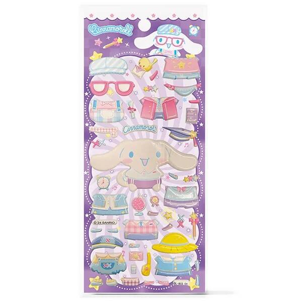 Adesivo Cinnamoroll, Puffy em PVC, cartela com 49 Adesivos, Spiral - PT 1 UN