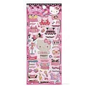 Adesivo Hello Kitty, Puffy em PVC, cartela com 49 Adesivos, Spiral - PT 1 UN Adesivo Hello Kitty, Puffy em PVC, cartela com 49 Adesivos, Spiral - PT 1 UN