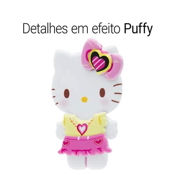 Adesivo Hello Kitty, Puffy em PVC, cartela com 49 Adesivos, Spiral - PT 1 UN
