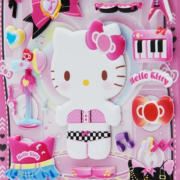 Adesivo Hello Kitty, Puffy em PVC, cartela com 49 Adesivos, Spiral - PT 1 UN