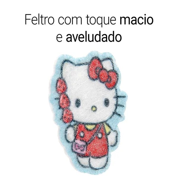 Adesivo Hello Kitty, Puffy em PVC e Feltro, cartela com 37 Adesivos, Spiral - PT 1 UN