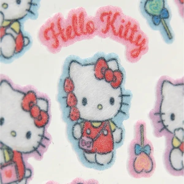 Adesivo Hello Kitty, Puffy em PVC e Feltro, cartela com 37 Adesivos, Spiral - PT 1 UN