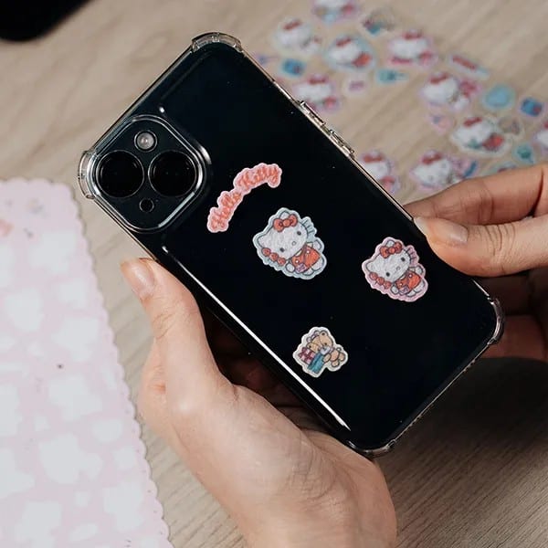 Adesivo Hello Kitty, Puffy em PVC e Feltro, cartela com 37 Adesivos, Spiral - PT 1 UN