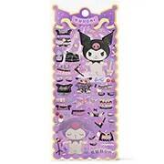Adesivo Kuromi, Puffy em PVC, cartela com 56 Adesivos, Spiral - PT 1 UN Adesivo Kuromi, Puffy em PVC, cartela com 56 Adesivos, Spiral - PT 1 UN