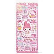 Adesivo My Melody, Puffy em PVC, cartela com 51 Adesivos, Spiral - PT 1 UN Adesivo My Melody, Puffy em PVC, cartela com 51 Adesivos, Spiral - PT 1 UN