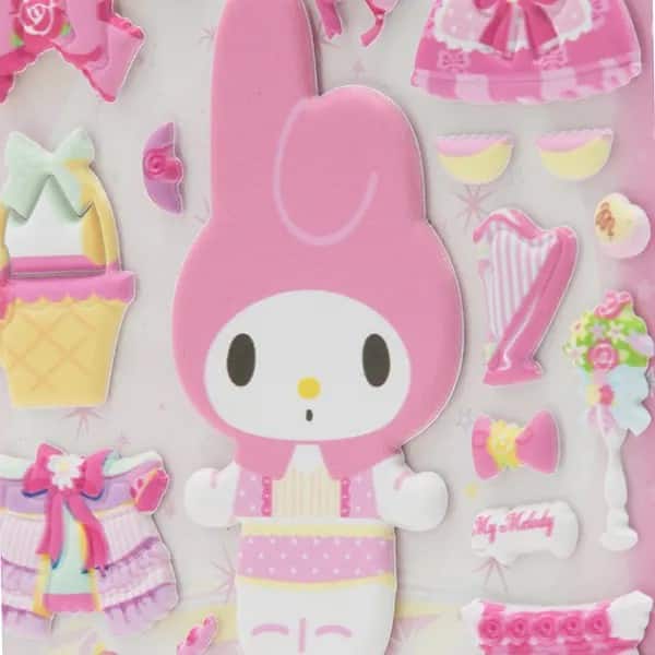 Adesivo My Melody, Puffy em PVC, cartela com 51 Adesivos, Spiral - PT 1 UN Adesivo My Melody, Puffy em PVC, cartela com 51 Adesivos, Spiral - PT 1 UN