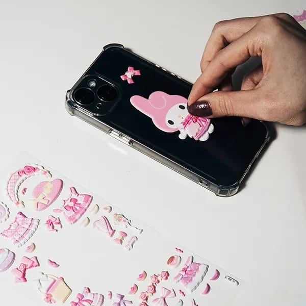 Adesivo My Melody, Puffy em PVC, cartela com 51 Adesivos, Spiral - PT 1 UN Adesivo My Melody, Puffy em PVC, cartela com 51 Adesivos, Spiral - PT 1 UN