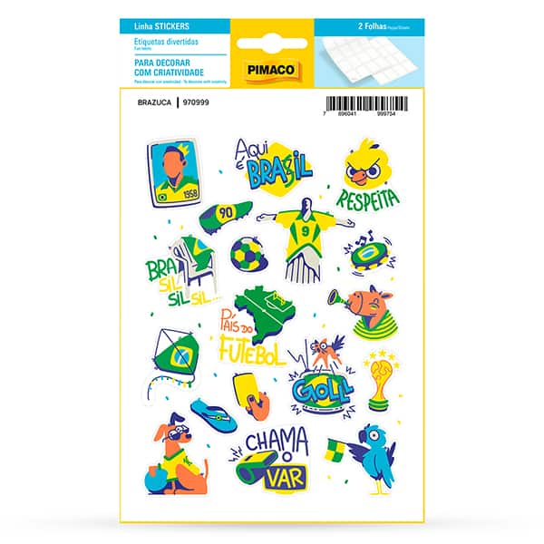 Adesivo Stick Brazuca, 970999, Pimaco - BT 1 UN