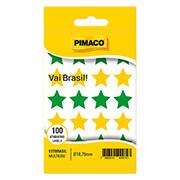 Etiqueta Adesiva para Codificação, Estrela Brasil, Verde e Amarelo, 970997, Pimaco - BT 100 UN