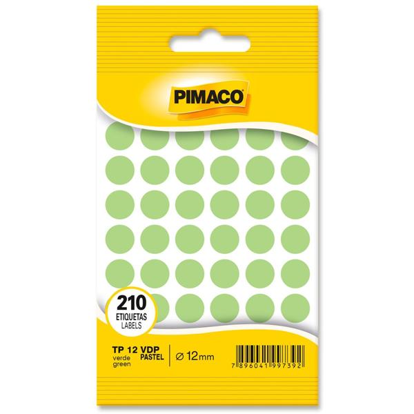 Etiqueta adesiva para codificação 12mm, Verde pastel, 970814, Pimaco - EN 1 UN