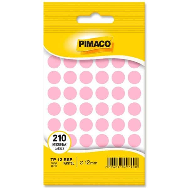 Etiqueta adesiva para codificação 12mm, Rosa pastel, 970815, Pimaco - EN 1 UN