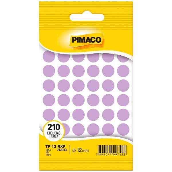 Etiqueta adesiva para codificação 12mm, Roxa pastel, 970816, Pimaco - EN 1 UN