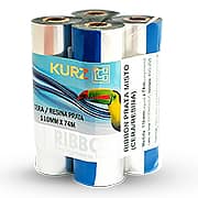 Ribbon cera com resina K200, Prata, 110mm x 74m, Kurz do Brasil - PT 4 UN Ribbon cera com resina K200, Prata, 110mm x 74m, Kurz do Brasil - PT 4 UN