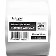 Etiqueta térmica direta 50 x 30mm, 36 metros, Autopel - RL 1 UN Etiqueta térmica direta 50 x 30mm, 36 metros, Autopel - RL 1 UN