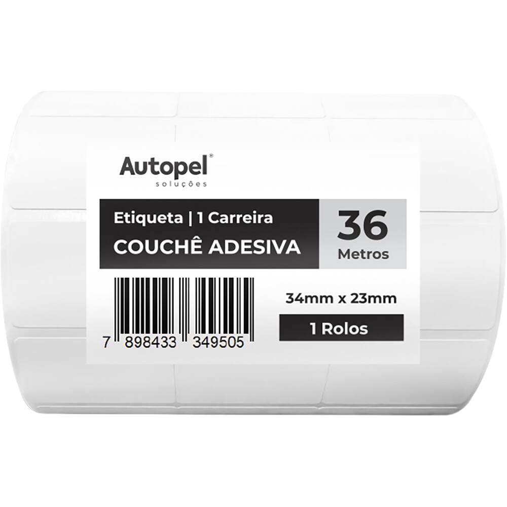 Etiqueta couchê impress. térmica 34x23mm Autopel RL 1 UN Etiqueta couchê impress. térmica 34x23mm Autopel RL 1 UN