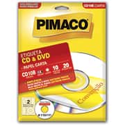 Etiqueta ink-jet/laser Carta para Cds e Dvds CD10B Pimaco PT 20 UN